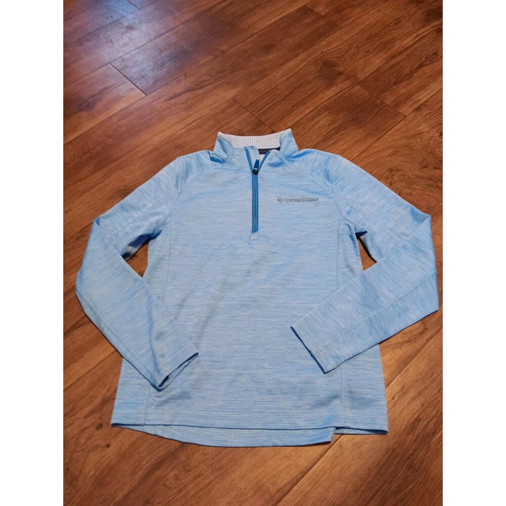 Vineyard Vines Performance 1/4 Zip Long Sleeve Youth Boys Blue Shirt Sz M